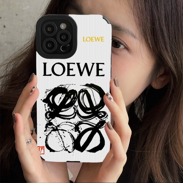 ロエベ ブランド  Iphone 13/13 pro/13 pro maxケース 芸能人愛用 LOEWE モノグラム 墨風 アイフォン13/12/11/x/xs/xr/8+/7+カバー 四角保護 大人気 メンズ レディーズ