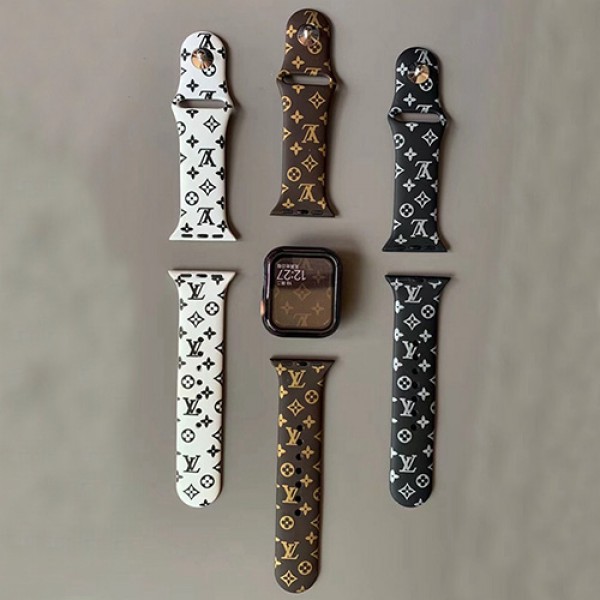 LV ルイヴィトン ブランド Apple Watch 7/4/6/5/SEバンド モノグラム柄 シリコン 交換用 アップル ウォッチ 7/6/5/4/seベルト 贅沢風 腕時計ストラップ 大人気 高級 メンズ レディース