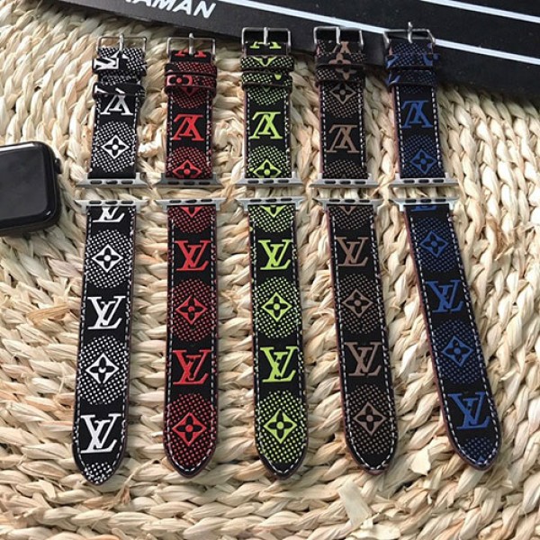 LV ブランド アップル ウォッチ8/SE2/Ultraバンド ルイヴィトン モノグラム柄 レザー製 Apple Watch 8/7/SE2/6/5/SE/4/3/2/1ベルト 腕時計 ストラップ 激安 ファッション メンズ レデイース