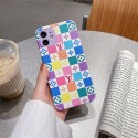 LV ブランド ルイヴィトン iphone se3/13/13pro/13pro maxケース お洒落 モノグラム 格子 彩色 激安 アイフォン13/12/11/x/8/7スマホケース 四角保護 メンズ レディース