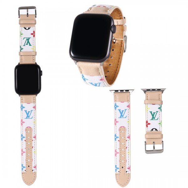 LV ルイヴィトン ブランド アップルウォッチ8/SE2/Ultra/7/6/SEバンド オシャレ 経典 レザー製 Apple Watch8/se2/ultra/7/6/5/4/SE/3/2/1ベルト ストラップ 大人気 芸能人愛用 メンズ レディース