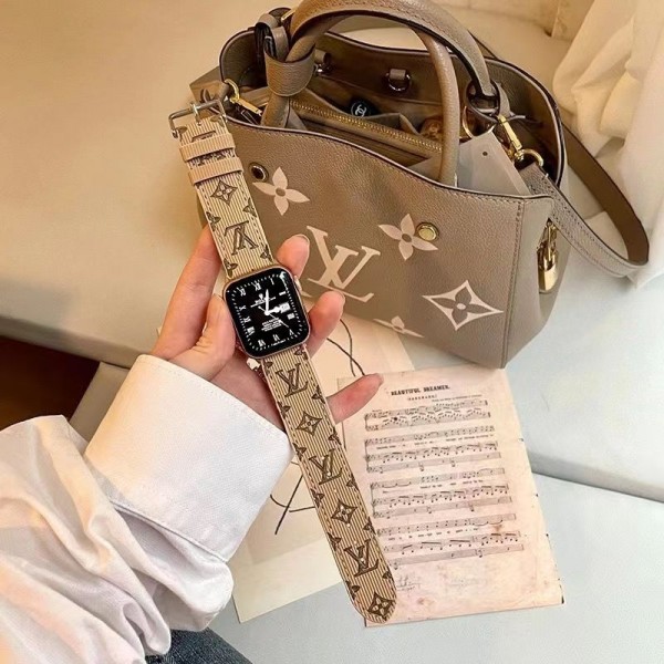 Louis Vuitton ルイヴィトン ブランド アップル ウォッチ8/se2/ultra/7ハンド モノグラム レザー コーデュロイ風 Apple Watch 8/7/6/SE2/Ultra/5/4/3/2/1ベルト 腕時計ストラップ ファッション メンズ レディース