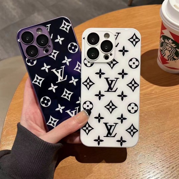 LV/Chanel ブランド iPhone 14/14 pro/14 pro maxケース ルイヴィトン/シャネル 鏡面ガラス型 ジャケット型 モノグラム 黒白色 アイフォン14/13/12/11カバー 大人気 メンズ レディース