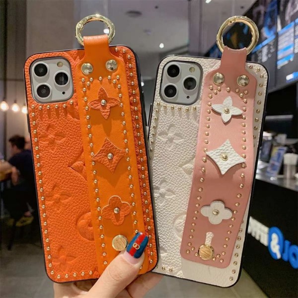 lv ルイヴィトン ハイブランド iPhone 14/14 Pro/14 Pro Maxケース ハンドバンド付 リベット柄 リング付き スタンド機能 レザー製 ジャケット型 モノグラム アイフォン14/13/12/11カバー 大人気 メンズ レディース