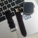 LV/ルイヴィトン ブランド アップルウォッチ8/SE2/Ultra/7バンド かわいい モノグラム 黒色 レザー製 Apple Watch 8/se2/ultra/7/se/6/5/4/3/2ベルト 腕時計 ストラップ 高級 人気 メンズ レディース