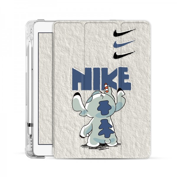 ナイキ/NIKE ブランド ipad mini 6/9/pro 2021/2020ケース ディズニー ステッチ柄 ペンスロット付 激安 レザー製 全機種対応 モノグラム 手帳型 Nike アイパッドプロ/ミニ 6/5/4カバー 12.9/11/9.7インチ メンズ レディース