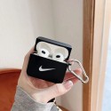 NIKE/ナイキ ブランド Airpods 3/pro2/2/1ケース おしゃれ クリアケース モノグラム 第1/2/3世代 保護性 カラビナ付き 黒白色 エアーポッズ3/プロ2/プロ/2/1カバー 紛失防止 大人気 メンズ レディーズ