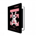 OFF-WHITE/オフホワイト ブランド ipad mini 6/9/pro 2020/2021ケース ウサギ柄 ペンスロット付 レザー 保護 KAWS/カウズ アイポッド ミニ 6/9カバー 手帳型 お洒落 第 9/8/7世代 キャラクター風 ipad air4/3/2カバー 11/12.9inches スタンド付き 潮流 セレブ愛用 メンズ レディーズ 