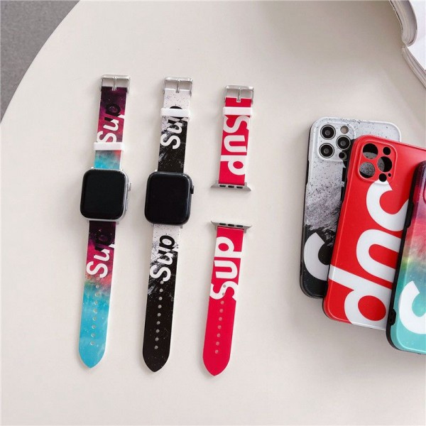 SUPREME シュプリーム ブランド アップルウォッチ 8/SE2/ultraバンド 激安 モノグラム シリコン製 Apple Watch 8/se2/Ultra/7/6/5/4/3/2/1ベルト 高級感 アイドル愛用 ストランプ メンズ レディーズ