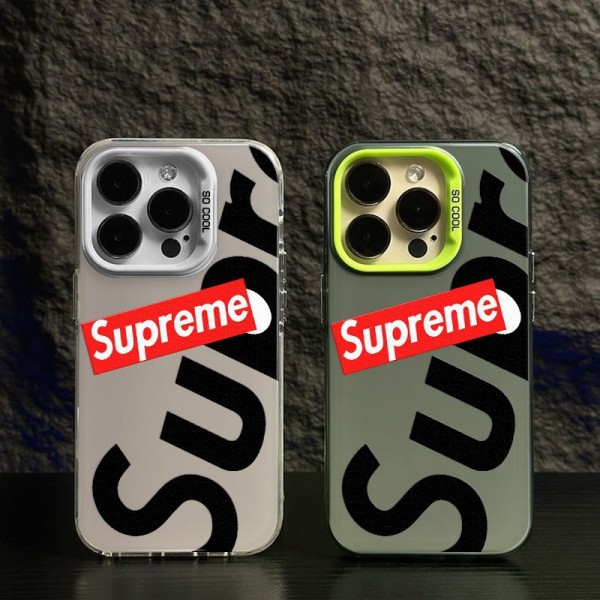 Supreme シュプリームシンプル iphone 15 14 16 pro max 13ケース おすすめ多機能 アイフォン15プロマックス 16 proケースハイブランド人気 芸能人愛用