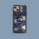 THE NORTH FACE & SUPREME コラボ ハイブランド iphone 13/13 pro/13 pro maxケース オシャレ クリア風 ザノースフェイス セレブ愛用 アイフォン13/12/11/X/XS/XRカバー メンス レデイース