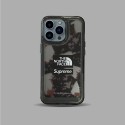 THE NORTH FACE & SUPREME コラボ ハイブランド iphone 13/13 pro/13 pro maxケース オシャレ クリア風 ザノースフェイス セレブ愛用 アイフォン13/12/11/X/XS/XRカバー メンス レデイース