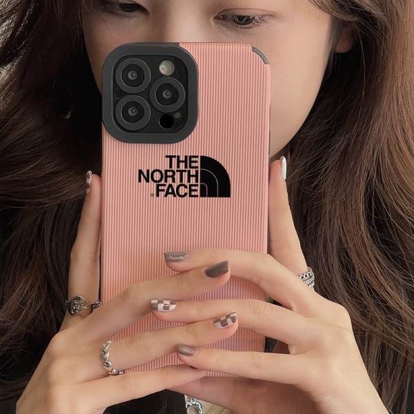The North Face ブランド iPhone 14/14 pro/14 pro maxケース ザ・ノース・フェイス コードゥロイ柄 モノグラム ピンク色 ジャケット型 アイフォン14/13/12/11/x/xs/xr/8 plus/7 plusカバー 全面保護 メンズ レディース