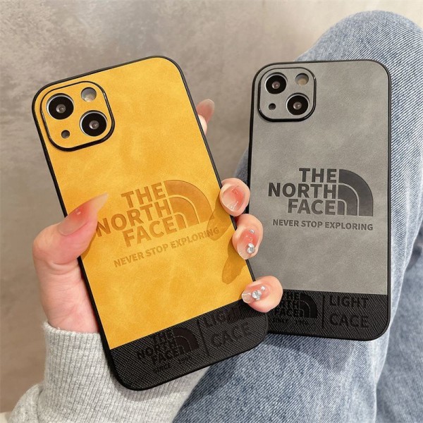 The North Face ハイブランド iphone 14/14 pro/14 pro max/14 plusケース 韓国風 ザ・ノース・フェイス レザー モノグラム ジャケット型 アイフォン14/13/12/11/x/xs/xrカバー メンス レデイース