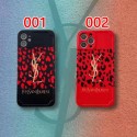 YSL /イヴ・サンローランブランド Iphone13/13 mini/13pro maxケース ヒョウ柄シリコン製 女性愛用 ブランド iphone12/12mini/11/x/xsケースジャケット型 黒赤 アイフォン8/7/6カバー携帯カバー 個性 大人気 セレブ愛用 