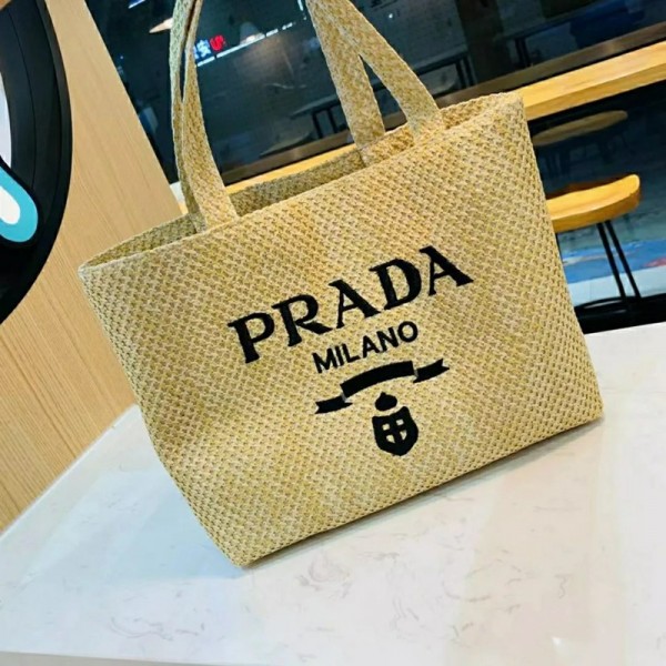 プラダ/Pradaブランド バック ハンドバッグ 手提げ 肩掛けバッグ 編み 帆布 レディース