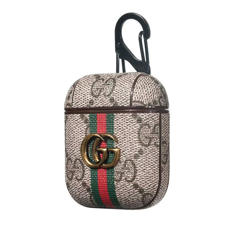 Gucci 革製 ブランド エアーポッズ3/プロ2 カラビナ付き 革 モノグラム