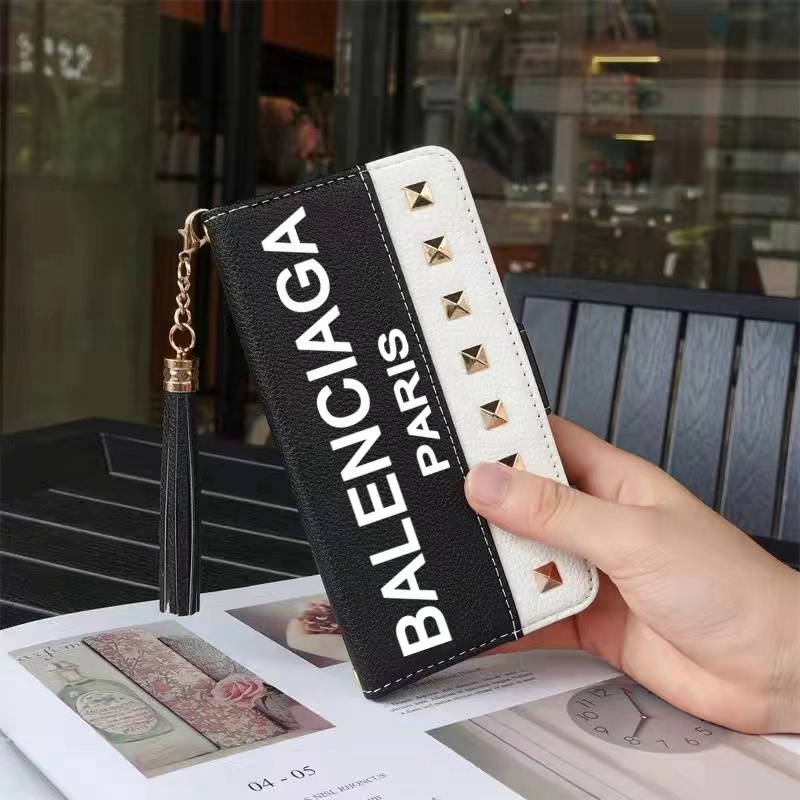 バレンシアガ Balenciaga ブランド アイフォン14pro maxカバー 個性リベット 手帳 スタンド 革 カード