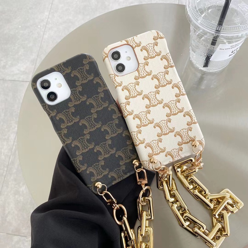 Celine ハイブランド iphone 13 mini/13 pro/13 proケース 可愛い ストラップ付き モノグラム