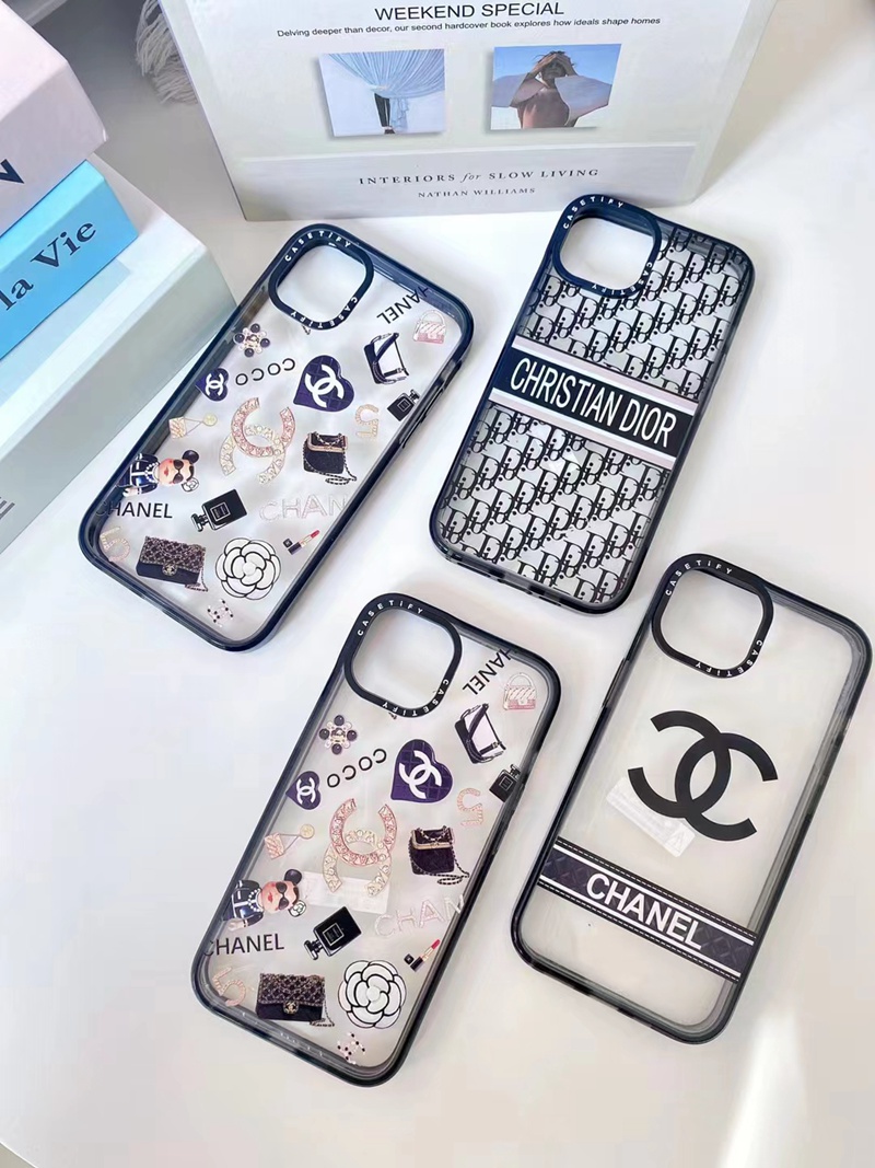 Chanel/Dior ハイブランド ディオール/シャネル iphone 14/14 pro/14 pro maxケース インスタ風 クリアケース モノグラム