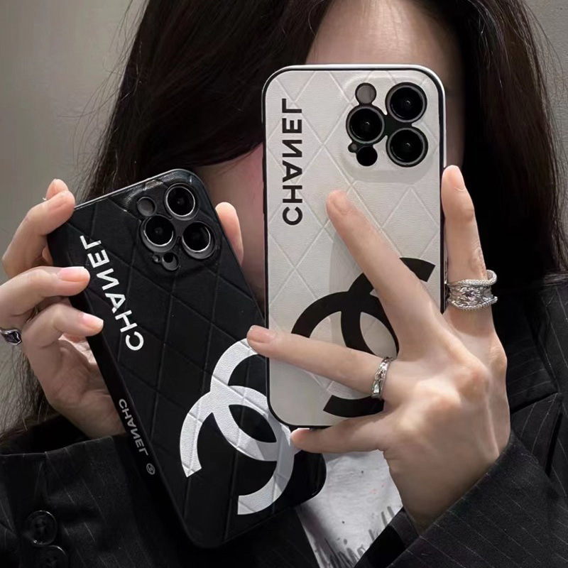 Chanel ブランド iphone 14/14 pro/14 pro maxケース モノグラム シャネル 黒白色 アイフォン15プロマックス