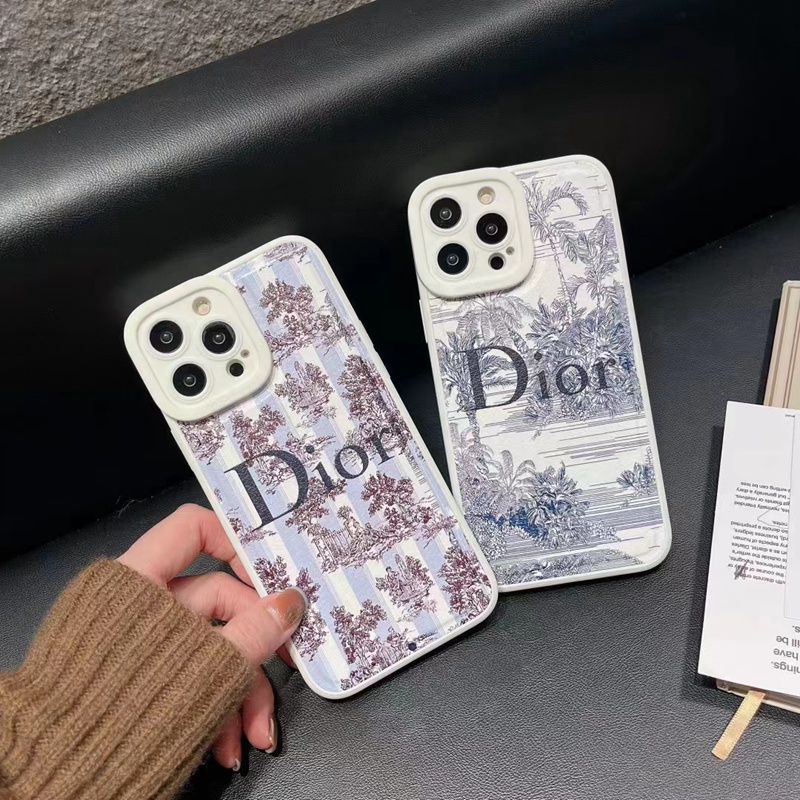 Dior ブランド iphone 14/14 pro/14 pro maxケース ディオール 森風 モノグラム 植物柄 ジャケット型