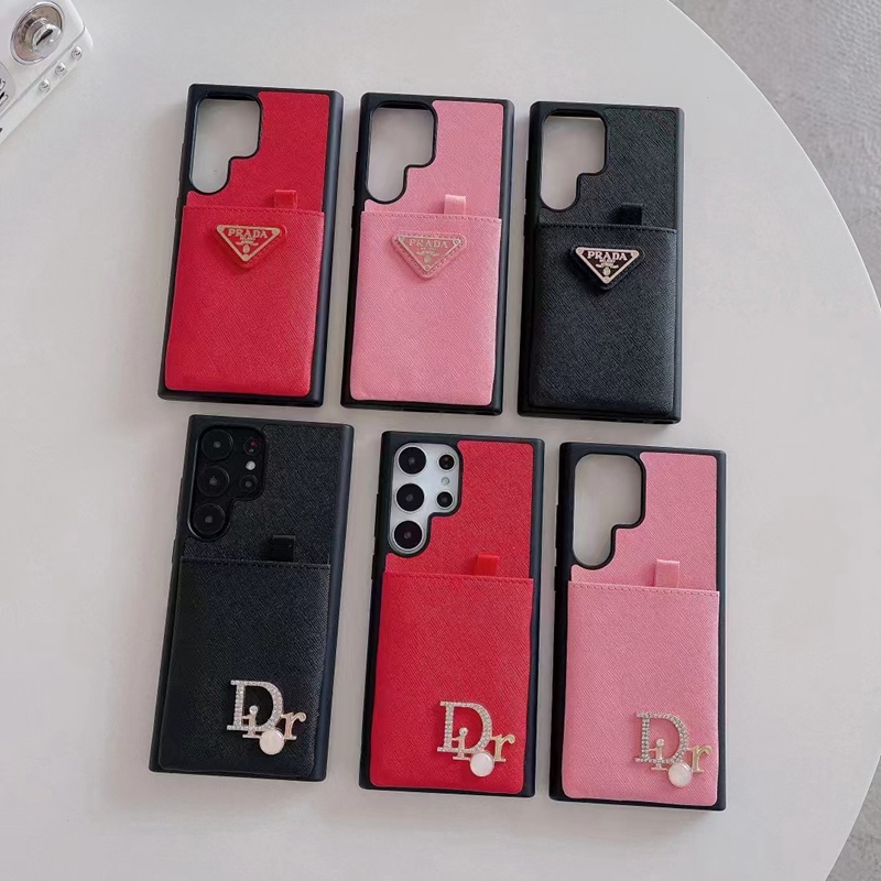 prada/dior ブランド ディオール/プラダ galaxy s23/s23+/s23 plus/s23 ultraケース 韓国風 カード入れ レザー 激安 ギャラクシーS23