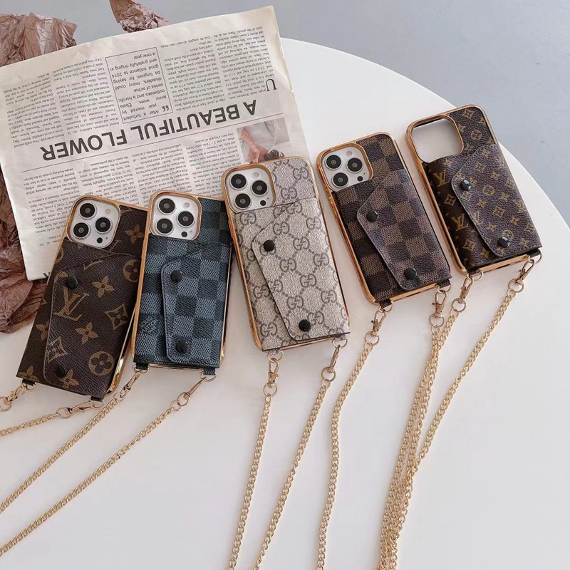 LV/ルイヴィトン ハイブランド iphone 14/14 pro/14 pro maxケース インスタ風 Gucci/グッチ 斜め掛け ショルダーバング 財布型 男女