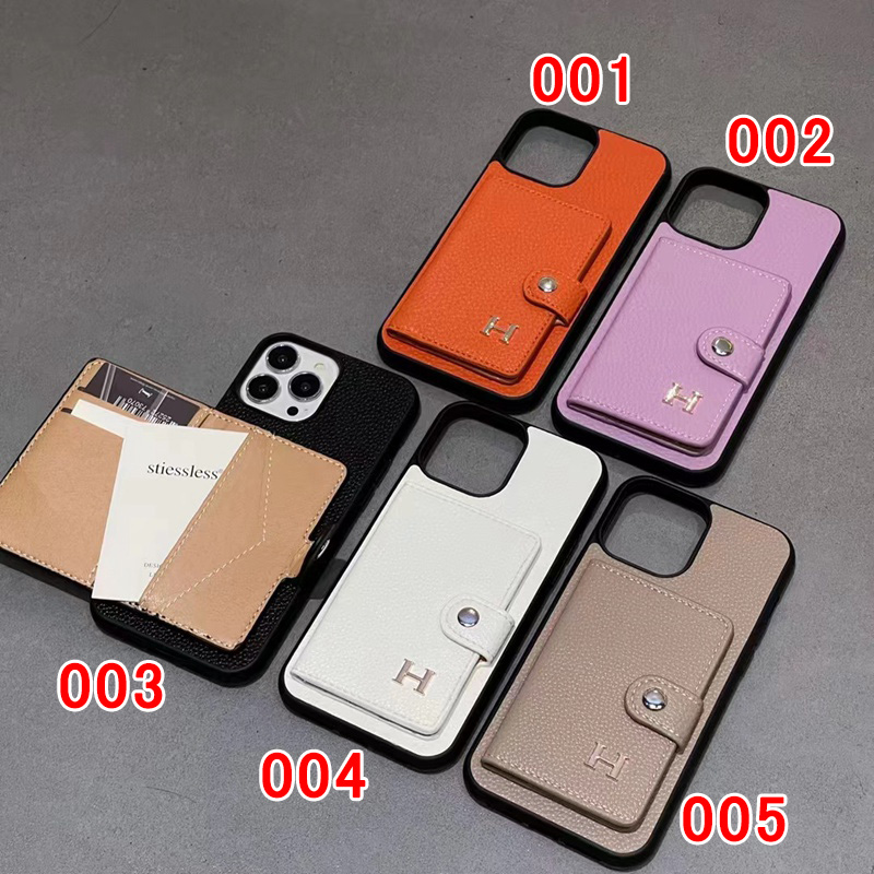 Hermes エルメスiphone 15 plusケース ビジネス ストラップ付きジャケット型