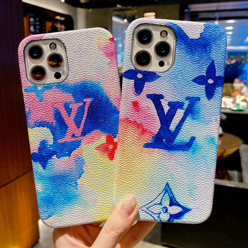 ヴィトン LV ハイブランド iphone13pro max miniケース お洒落 水彩 ジャケット 保護 アイフォン13カバー 男女