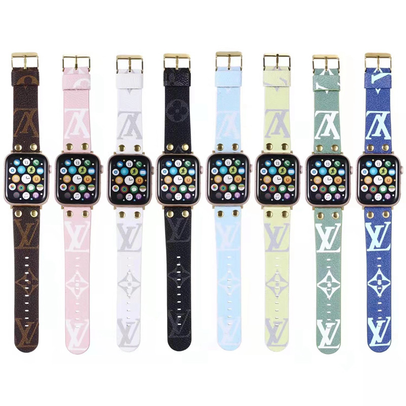 ルイヴィトン ブランド Apple Watch 7/6/5/4/SEバンド インスタ風 レザー製 LV