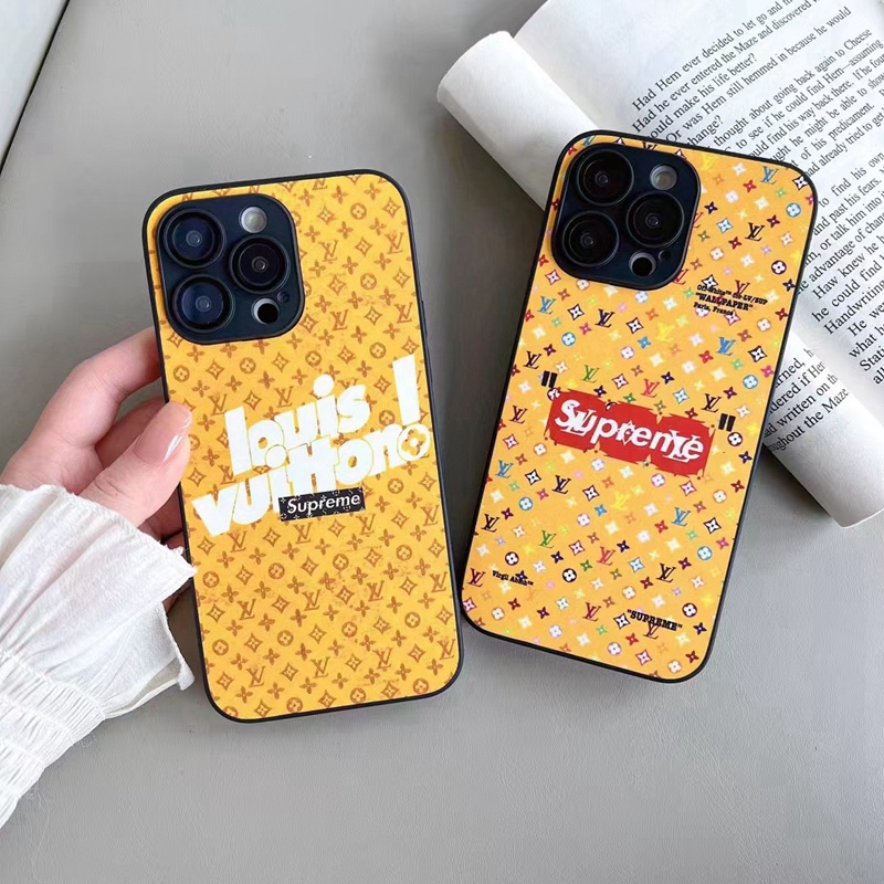 LV ルイヴィトン シュプリーム コラボ ブランド iphone 14 pro maxケース かわいい Supreme モノグラム 彩色