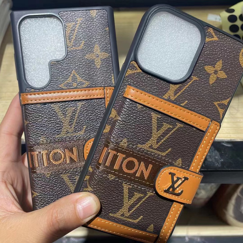 LV ハイブランド iPhone 15/15 Pro/14 Pro Maxケース ルイヴィトン インスタ風 財布 モノグラム カード収納 レザー 芸能人愛用 男女