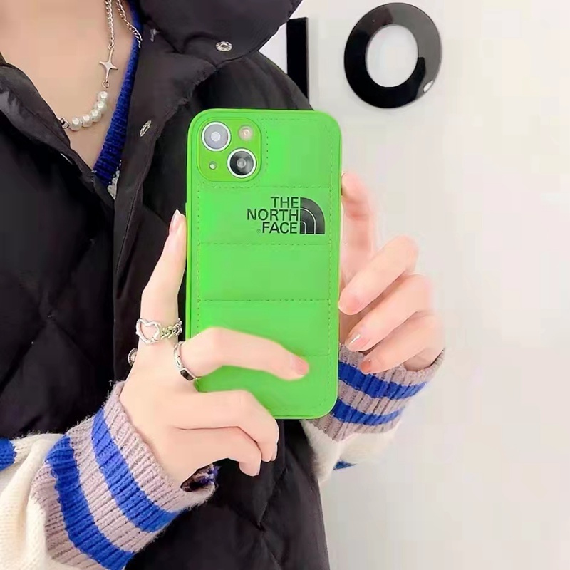 THE NORTH FACE/ザノースフェイス ブランド iphone14pro max/14plusケース インスタ風 レザー芸能人愛用ダウンジャケット風 アイフォン14カバー レデイース