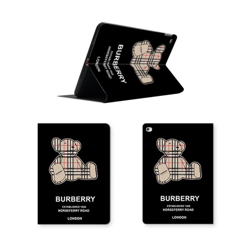 バーバリー burberry ブランド アイポッド エアー5/ミニ 6/9ケース 熊 カード入れ 革モノグラム 手帳型 キャラクター