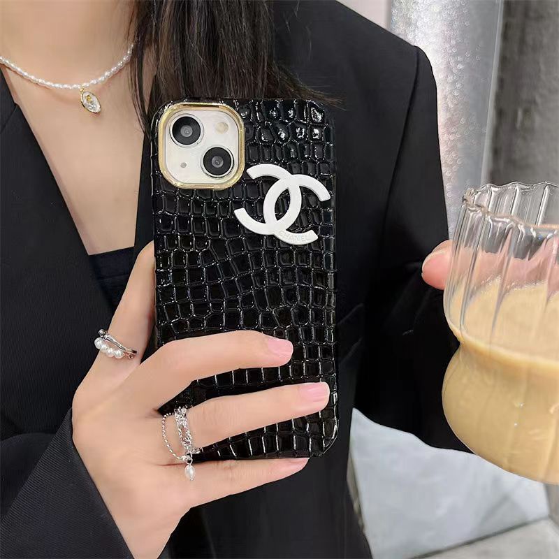 chanel シャネル ブランド iphone 14/14 pro/14 pro maxケース かわいい ワニ レザー モノグラム ジャケット型 安い