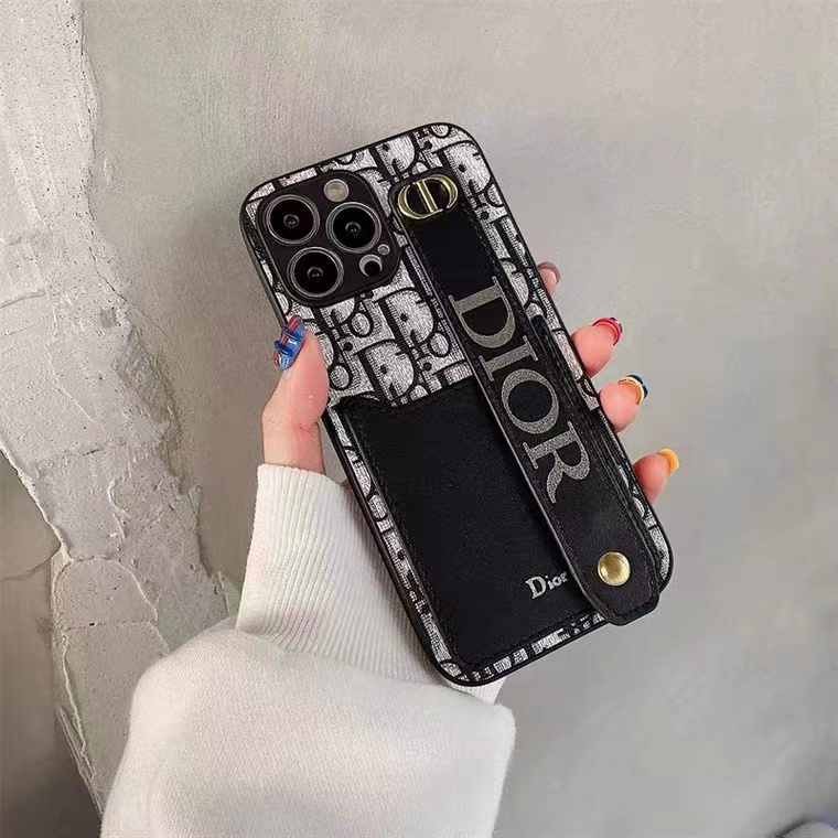 ディオールDiorブランドiphone14pro max mini/A53/S22+Ultraケース可愛い革ジャケット カード モノグラム男女