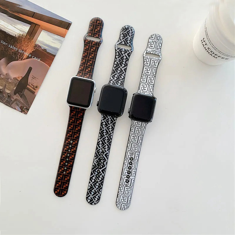 フェンディ ブランド Apple Watch 7/4/6/5/SEバンド モノグラム柄 シリコン FENDI 交換用