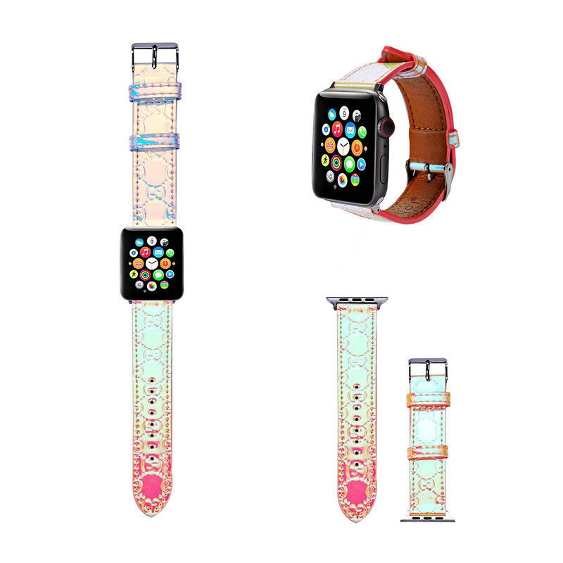 グッチGUCCIブランドApple Watchアップルウォッチ7バンド きらきら カラー レザー 腕時計 ストラップ