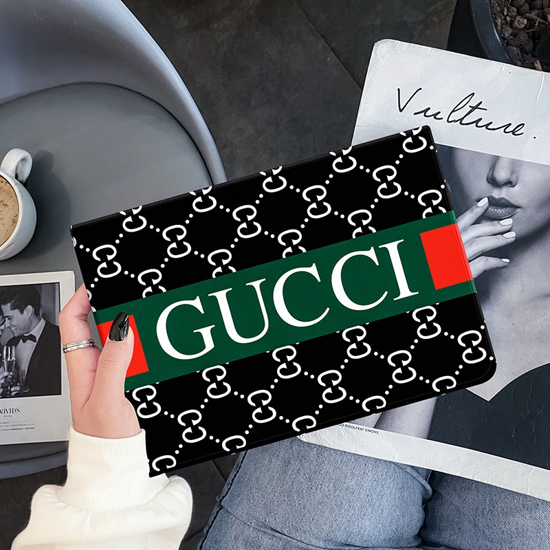 Gucciグッチ ブランド ipad mini 6/9保護カバー モノグラム 高級ブランド革 スタンド機能