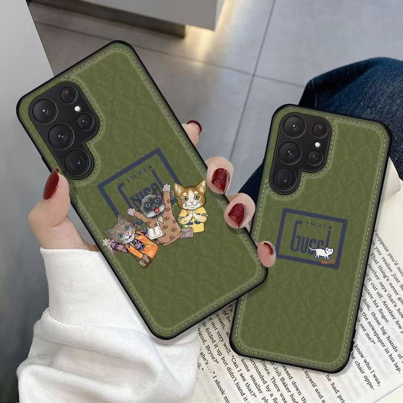 GUCCI/グッチ ブランド galaxy s23/s23 plus/s23 ultra1ケース インスタ風 猫柄 ジャケット型 iphone 14