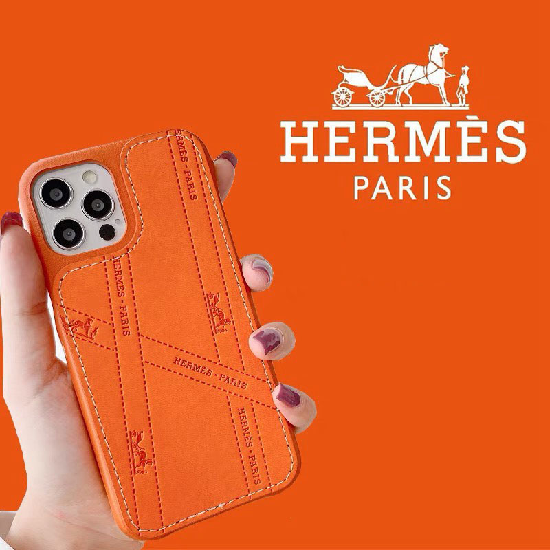 HERMES ハイブランド iphone 13 pro/13 pro max/13 miniケース 芸能人 エルメス レザー製 ジャケット型