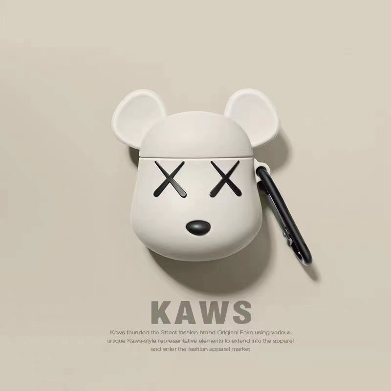 カウズ Kaws ブランド モノグラム熊エアーポッズ プロ2/3ケース カラビナ 紛失防止 チェーン 男女通用