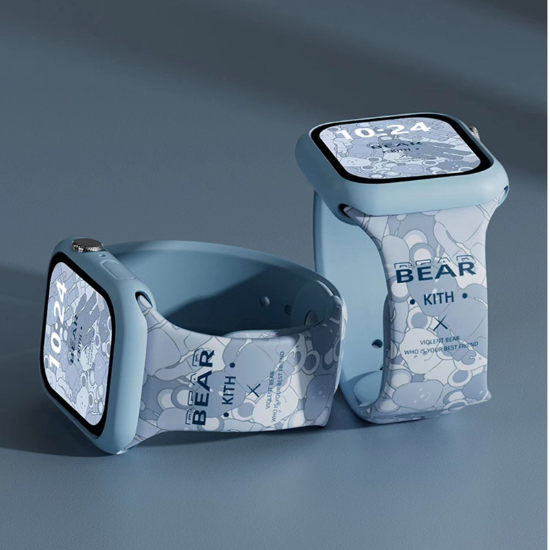 Kaws カウズ ブランド Apple Watch 8/SE2/ultra/7バンド かわいい 熊柄 シリコン KAWS 腕時計 ストラップ