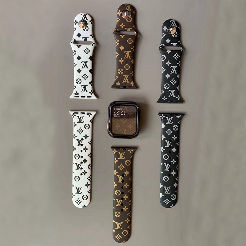 ルイヴィトン lv ブランド Apple Watch 7/4/6/5/SEバンド モノグラム柄 シリコン交換 高級