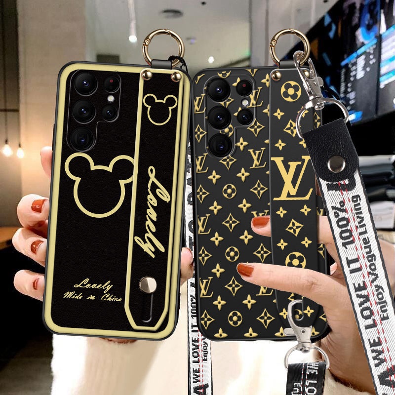 ルイヴィトン LV ブランド iphone 13 mini/13 pro/13/13 pro maxケース ハンドバンド ディズニー柄 ストランプ付き