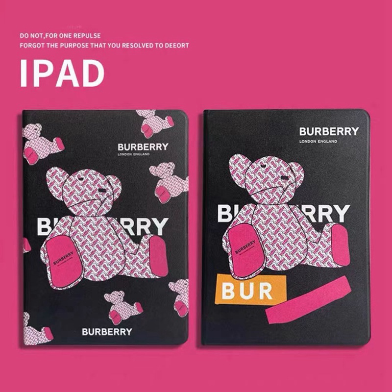 Burberry/バーバリー ブランド ipad 10/pro2022/air5ケース モノグラム 熊柄 手帳型 第10世代 ぬいぐるみ風 キャラクター 全機種対応