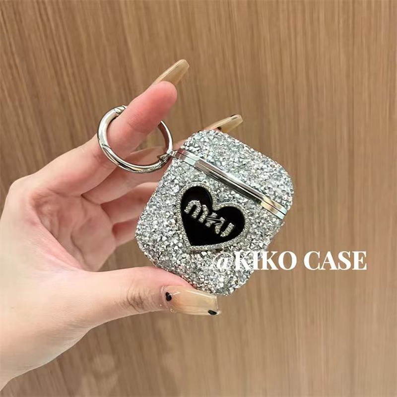 MIU MIU ミュウミュウ ハイブランド Airpods Pro 2/3/Proケース キラキラ カラビナ付き 紛失防止 収納