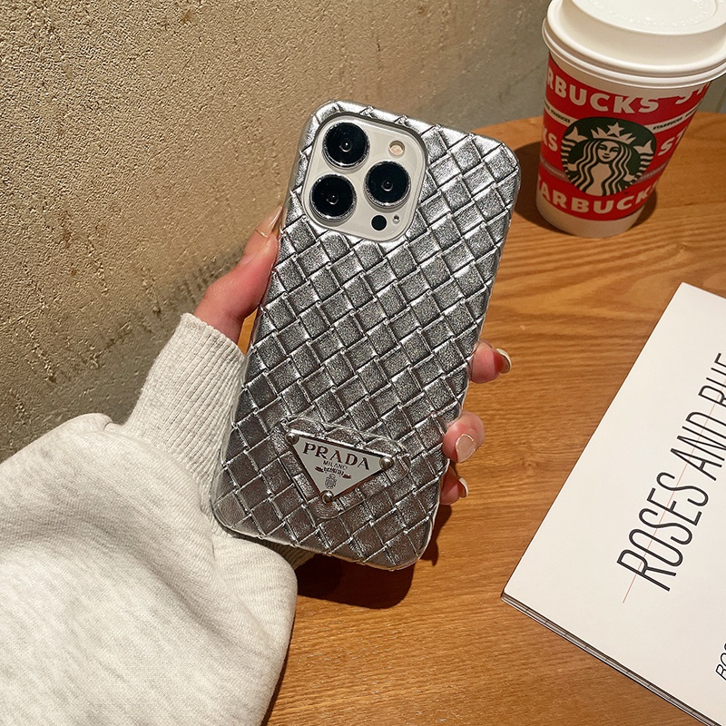 プラダ Prada ブランドgalaxy a53/s22ケース モノグラム 縫い キラキラ ジャケット