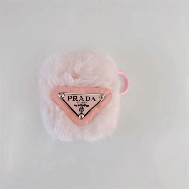 Prada プラダ ブランド Airpods pro2/3/pro/2/1ケース フワフワ モノグラム ピンク色 紛失防止 第3世代 保護性